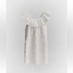 NWT Zara 9-12m floral embroidered dress with ruffle sleeves
